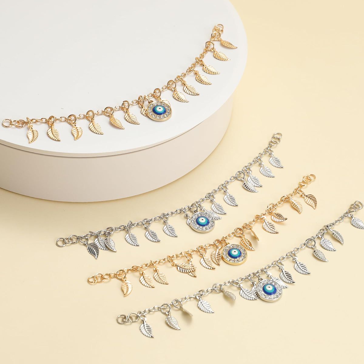 2Pcs Bling Evil Eye Shoe Chains for Girls for Clog Sandals, Gothic Shoe Decoration Charms for Women