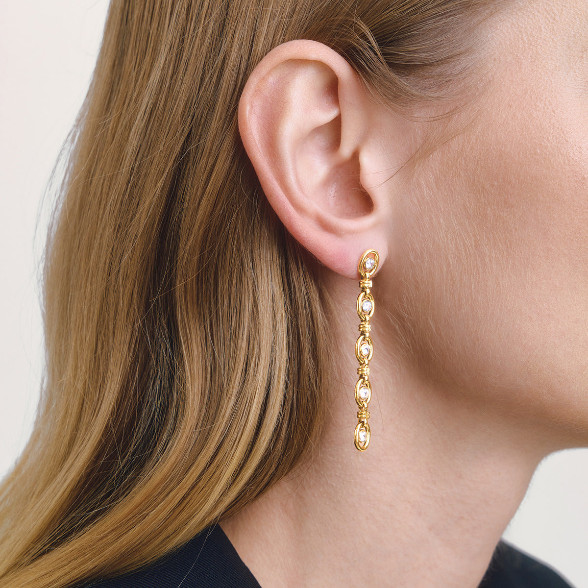 Zircon Chain Tassel Earrings and Bracelet Set