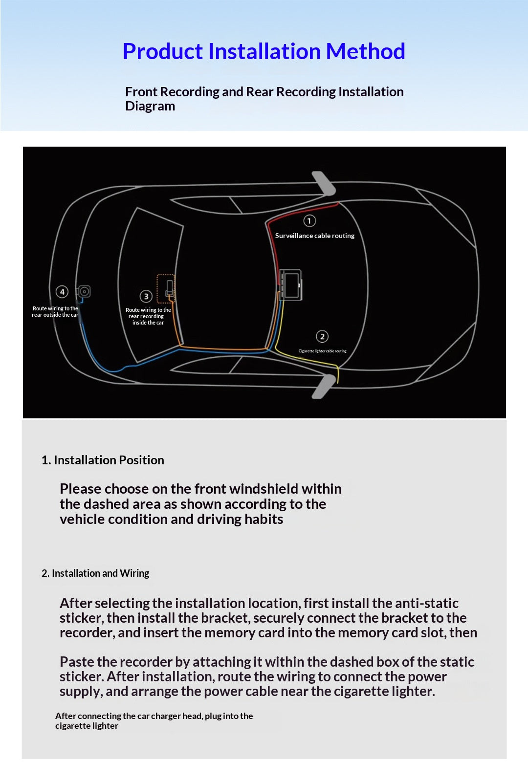Dual-camera High-definition 4K Car Dashcam With Recording Function