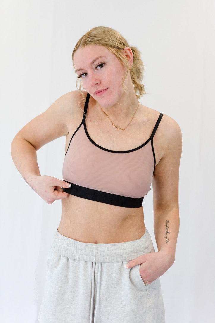 Dusty Blush Mesh Bra