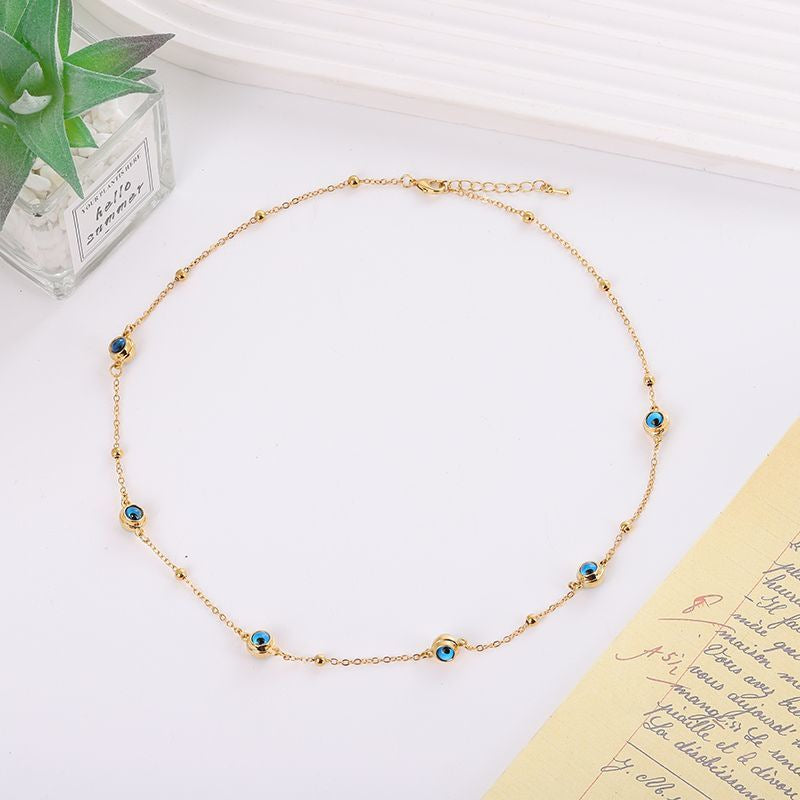 Blue Evil Eye Five Piece Jewelry Set