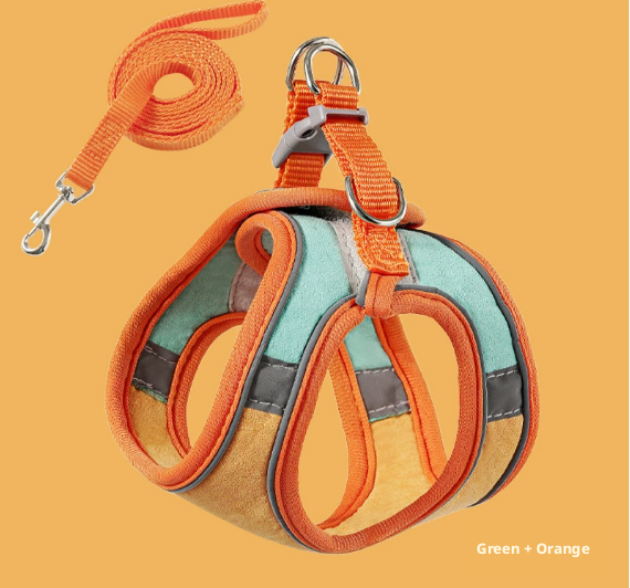 Reflective chest strap-M size-Orange + Powder-Polyester-1 piece