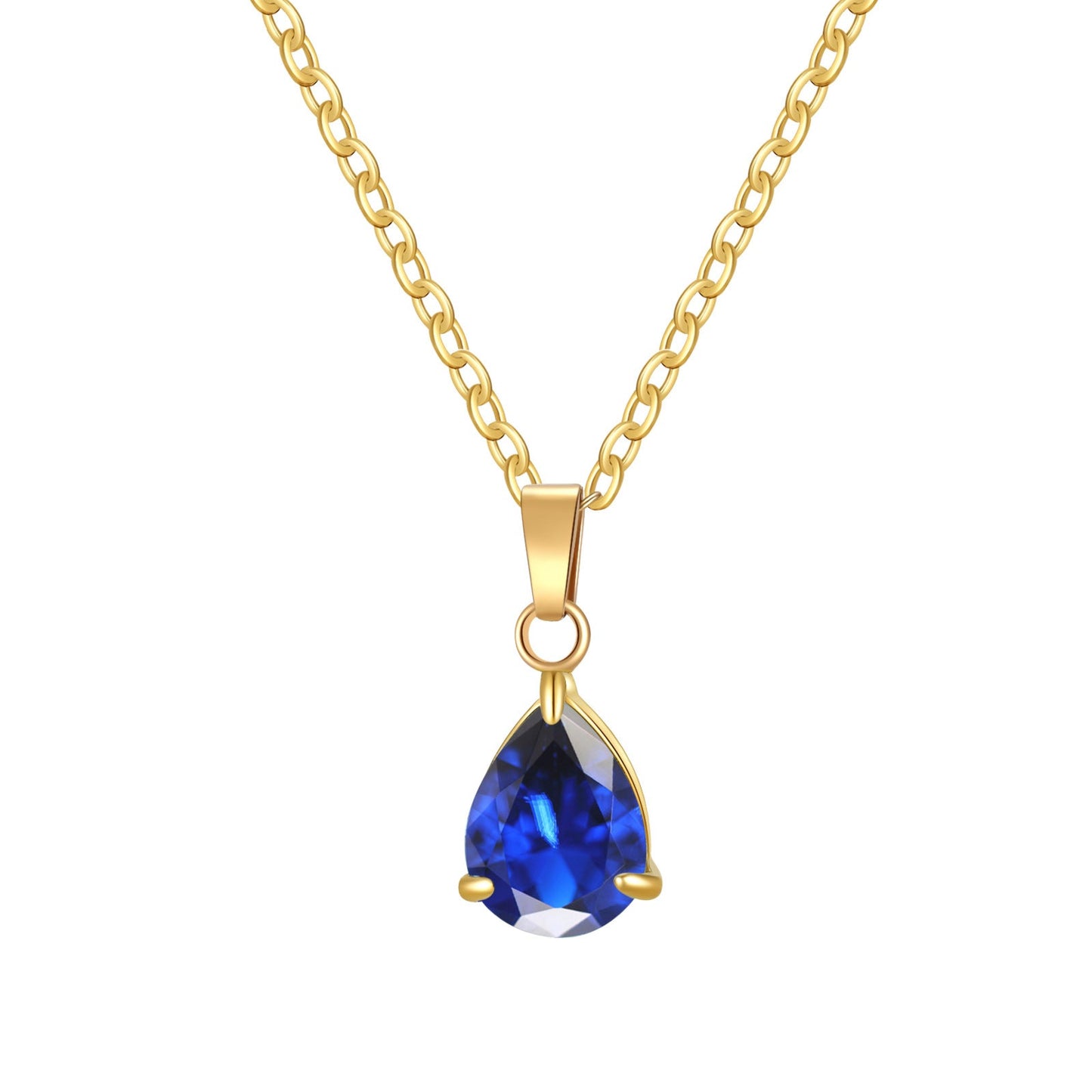 3A Water Drop Zircon Small Pendant Solitaire Pear-Shaped Zircon Womens Clavicle Chain