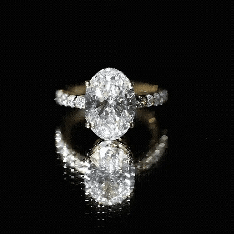 3 Carat Lab Grown Oval Diamond Engagement Ring for Women IGI Certified