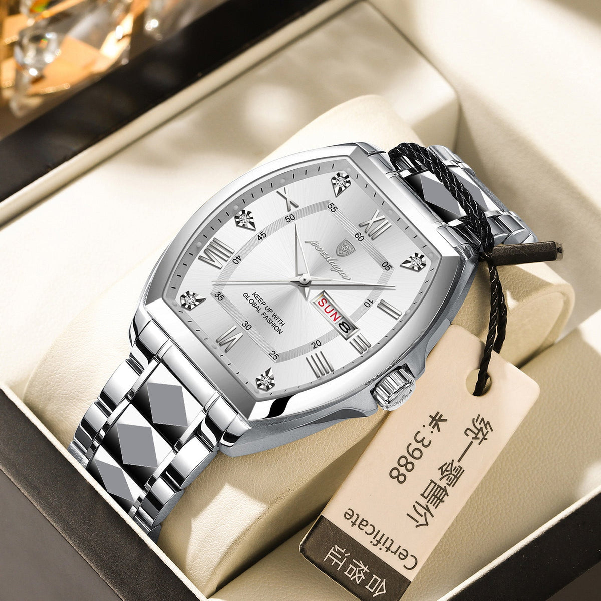 Waterproof Luminous Barrel-shaped Quartz Mens Watch