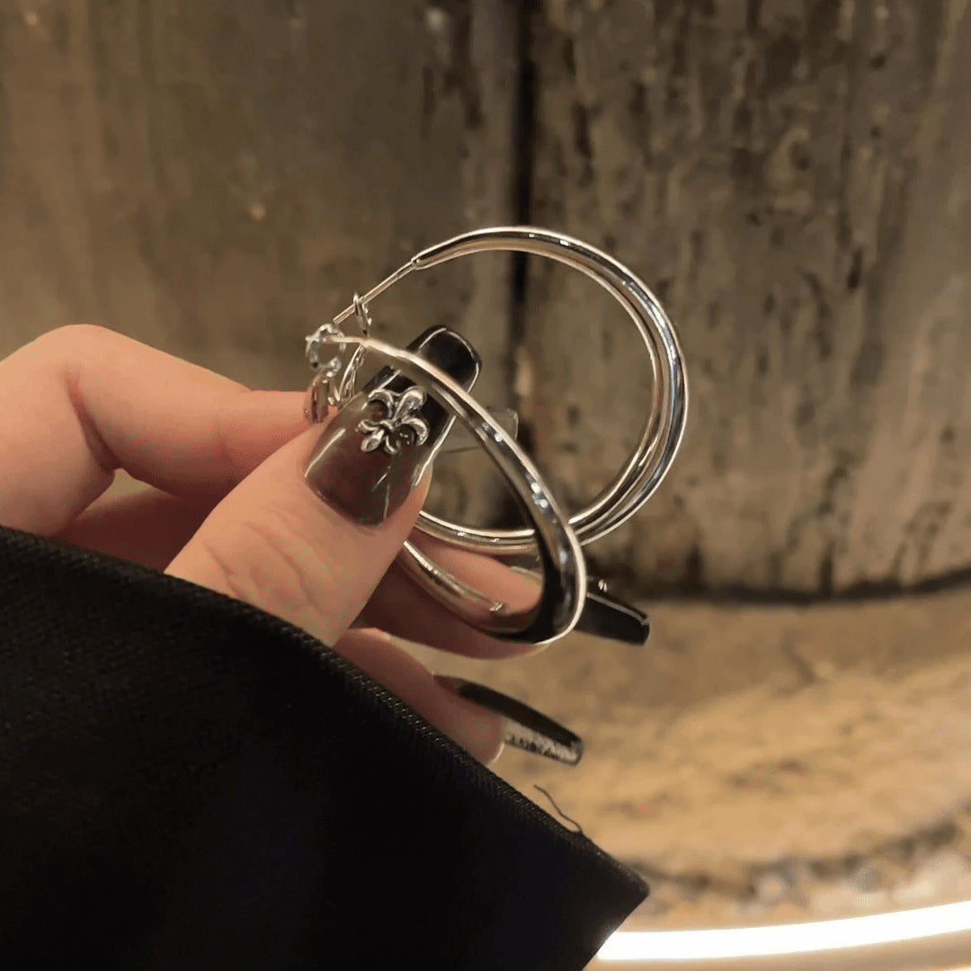 Y2K Textured Open Heart Hoop Earrings For Women, Dainty Silver Tone Large Heart Hoop Earrings, Trendy Sweet Cool Punk Jewelry Gift