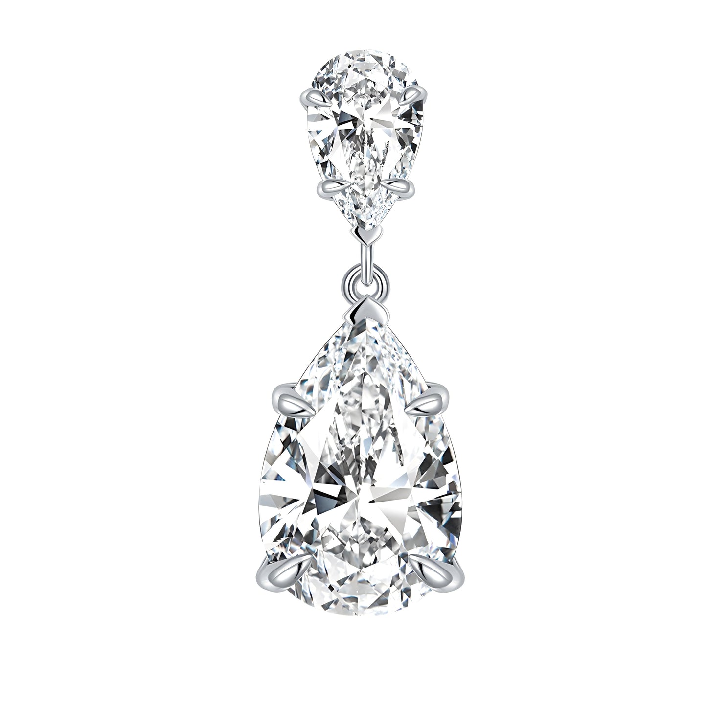 S925 Sterling Silver Pear Cut Moissanite Dangle Earrings  7x11mm Teardrop Double Stone Drop Earrings With GRA Platinum Plated Jewelry Gift Box Set