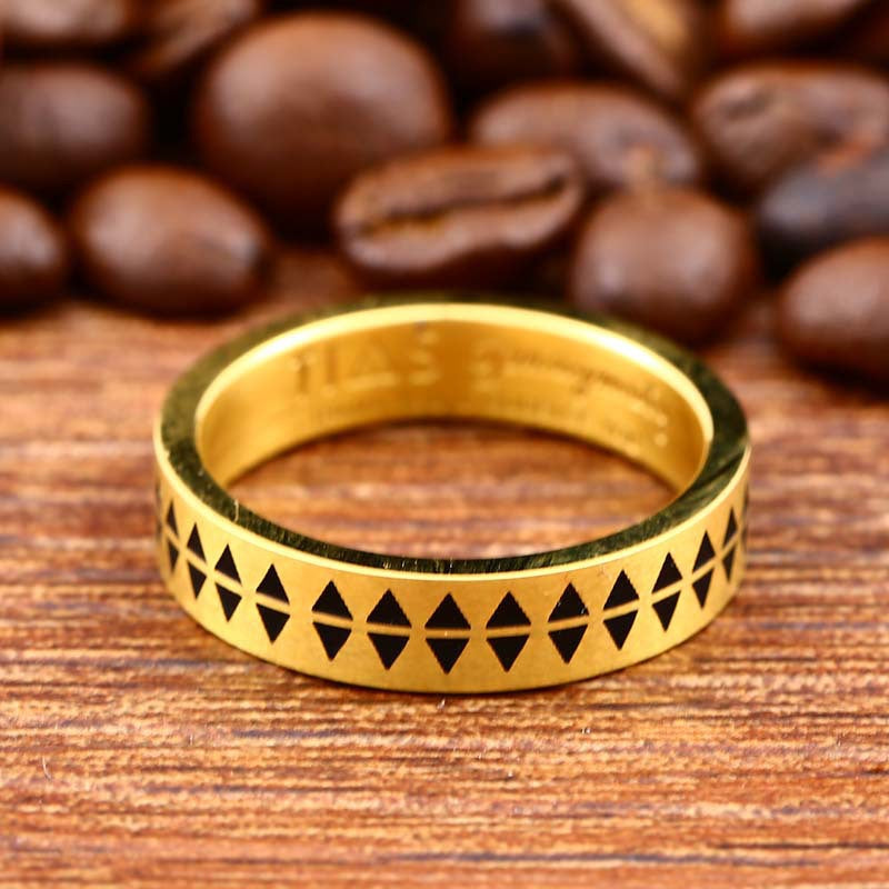 Serrated-Edge Tattoo Simple Ring For Men And Women