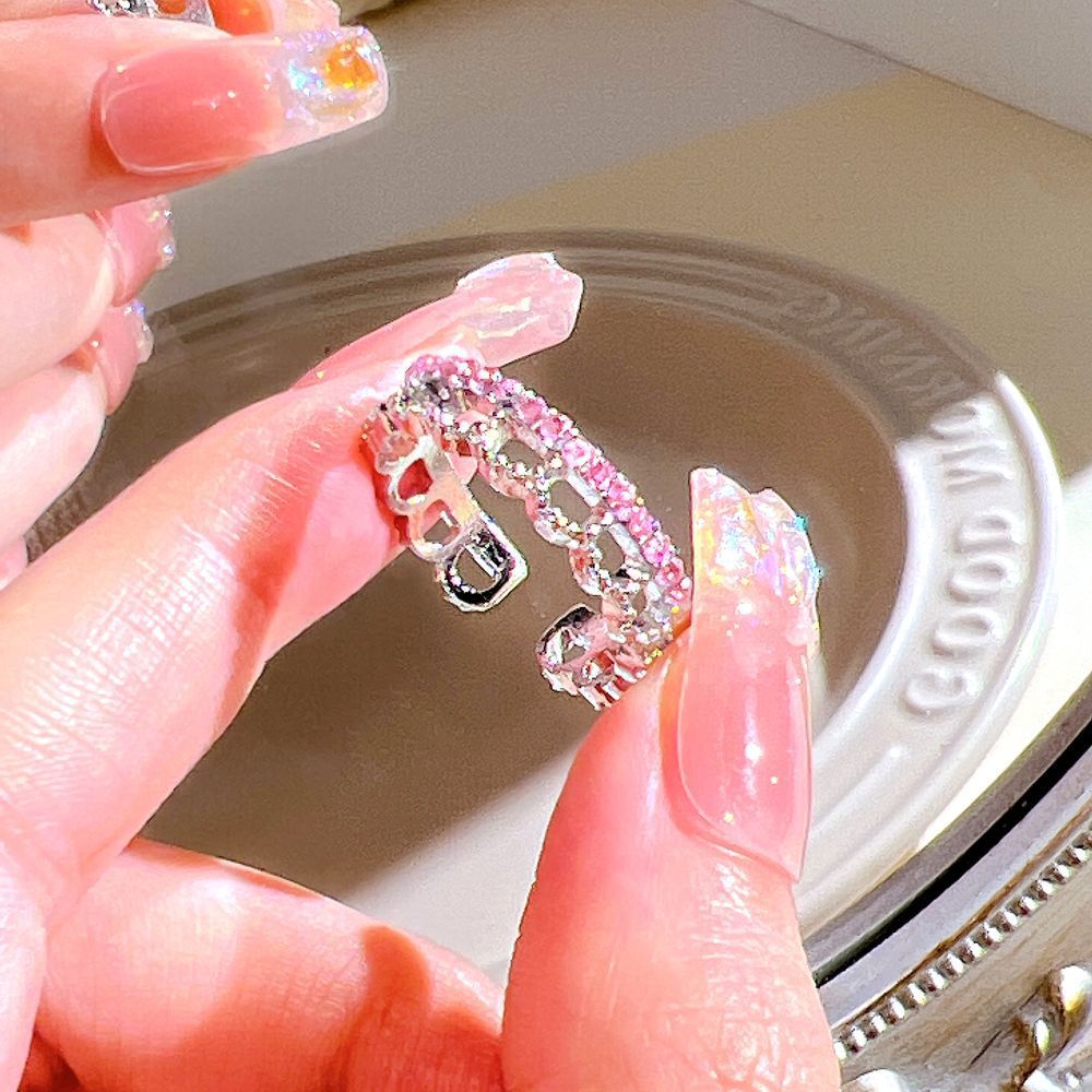 Unique  Heart Thorn Cat Eye Zircon Ring For Women, Sweet Cool Fashion Versatile Band