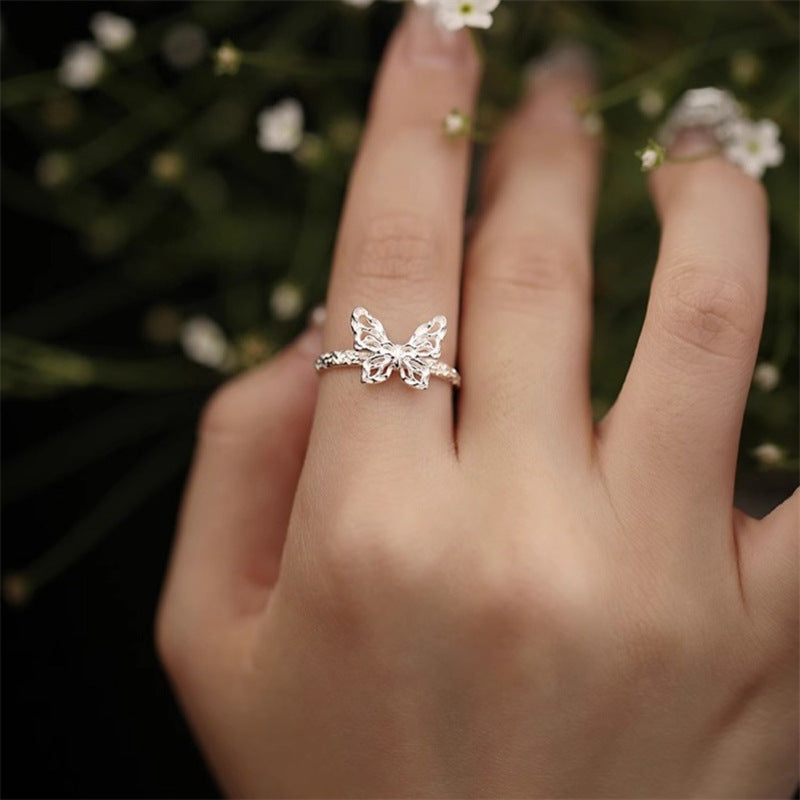 Vintage S925 Silver Women Rings, Unique Design Light Luxury High-End Bands