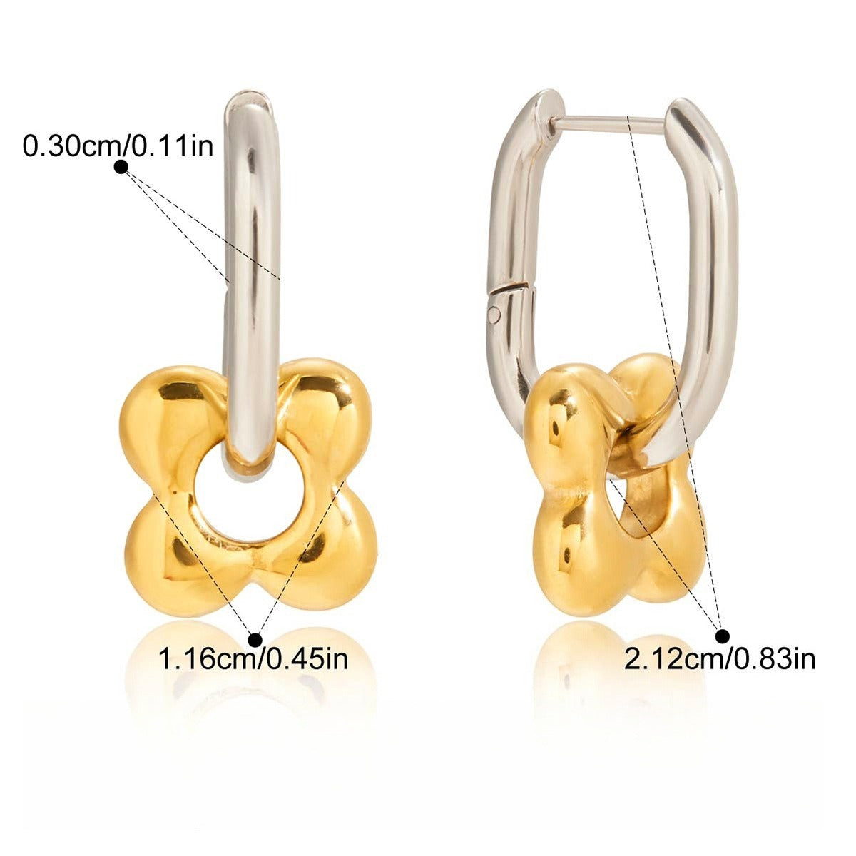18K gold lightweight luxury high-end flower hoop earrings