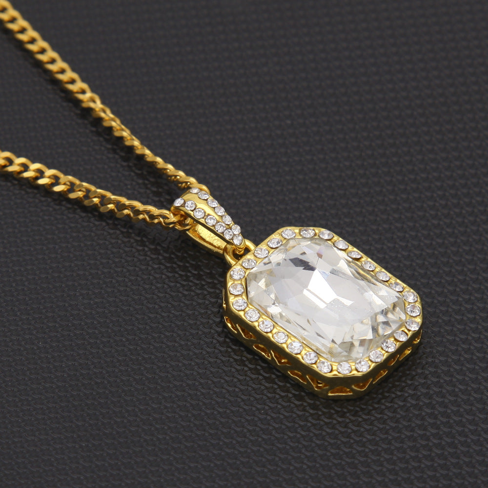 Hip-Hop Mini Diamond Pendant Necklace