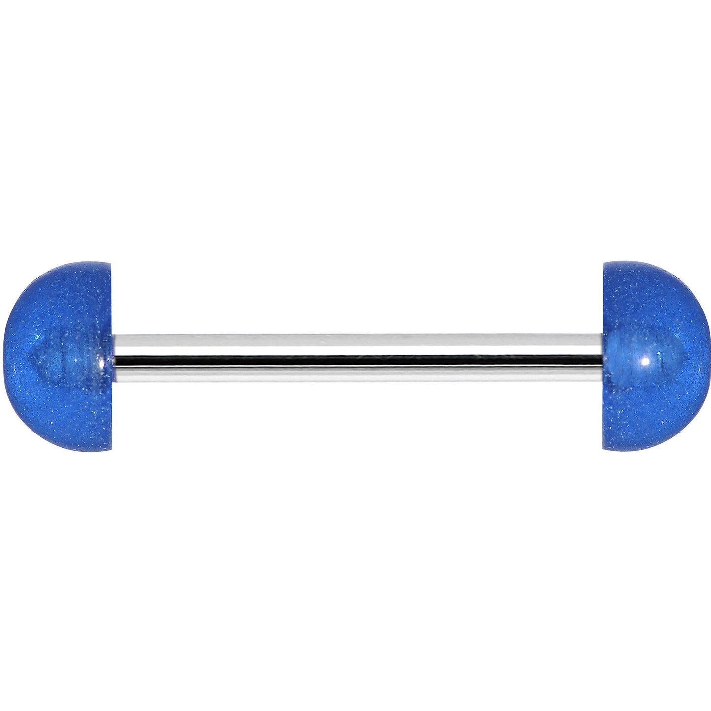 Blue Acrylic Half Ball Pixie Dust Barbell Tongue Ring