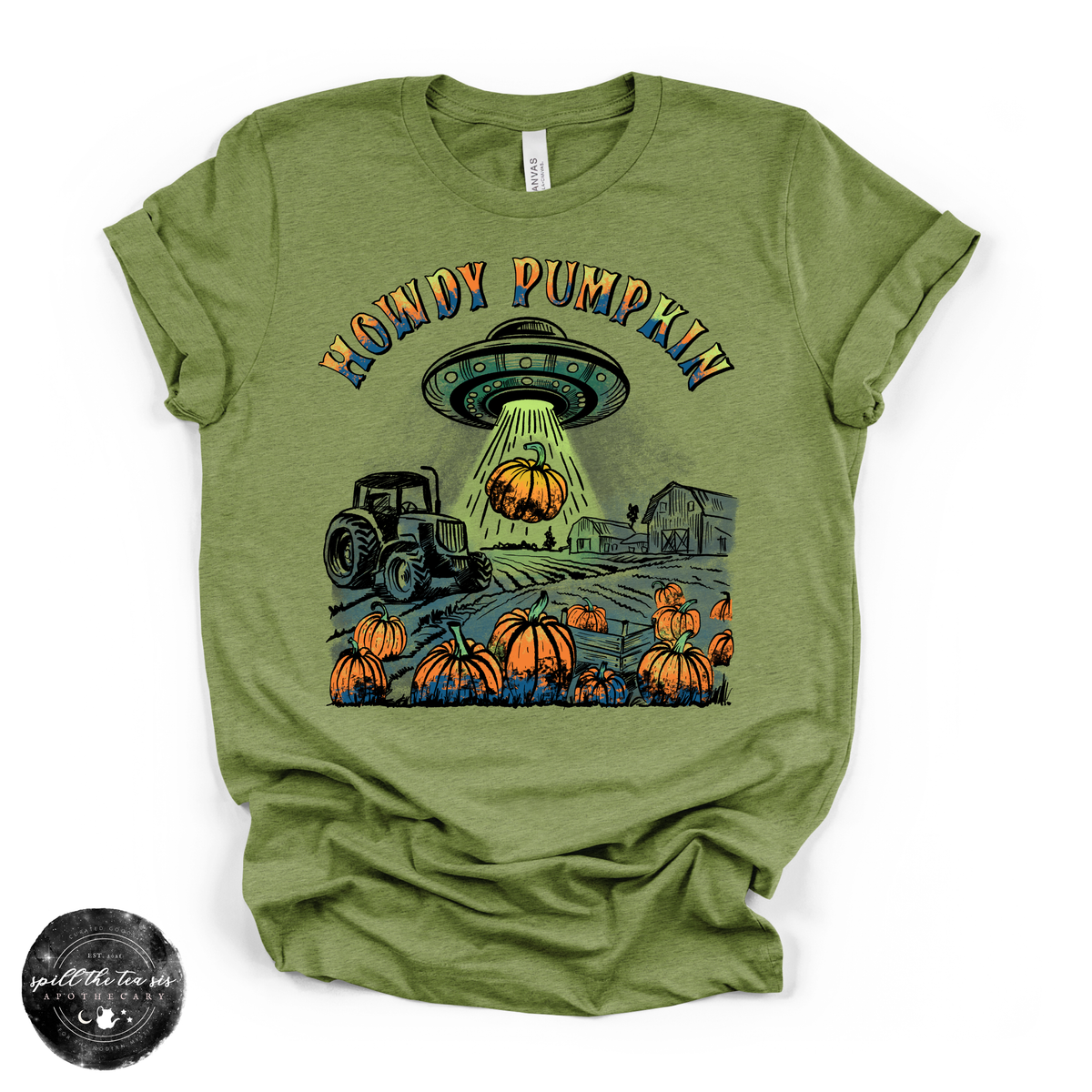 Howdy Pumpkin Alien Tee | Cute Western Halloween Alien Graphic T-Shirt