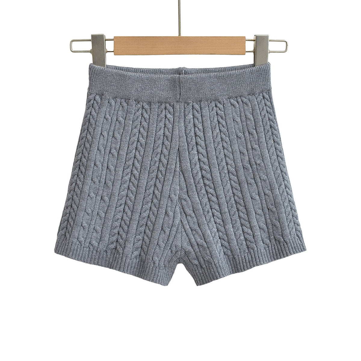 Versatile Solid-Color Tight Knitted Shorts