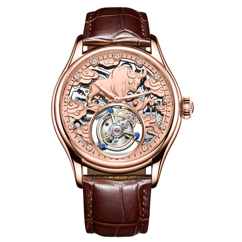 Double-sided Gemstone Glass Mechanical Watch