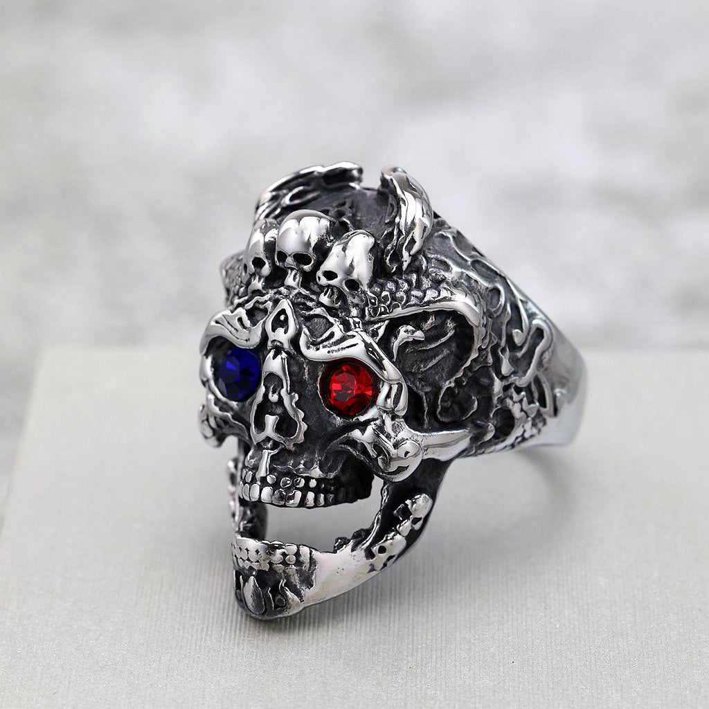 European And American Retro Stainless Steel Mens Ring, Bold And Punk-style