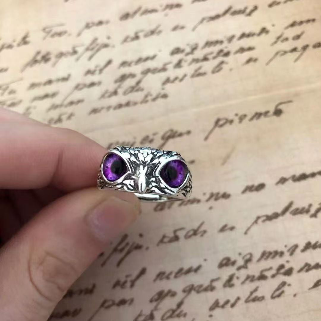 Vintage Owl Ring For Women Men, Creative Personality, Adjustable Open Ring