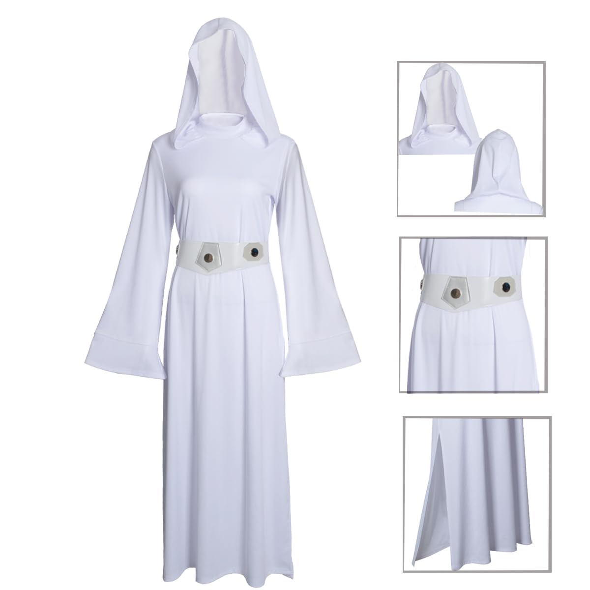 Princess Costume Long Robe - Women's Star Cosplay Dress with Belt