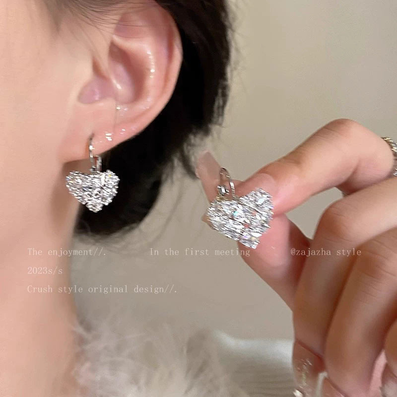 Sparkling Textured Silver Hoop Earrings For Women, Dainty Polished Hammered Large Hoop Earrings, Minimalist Elegant Daily Wear Jewelry Gift