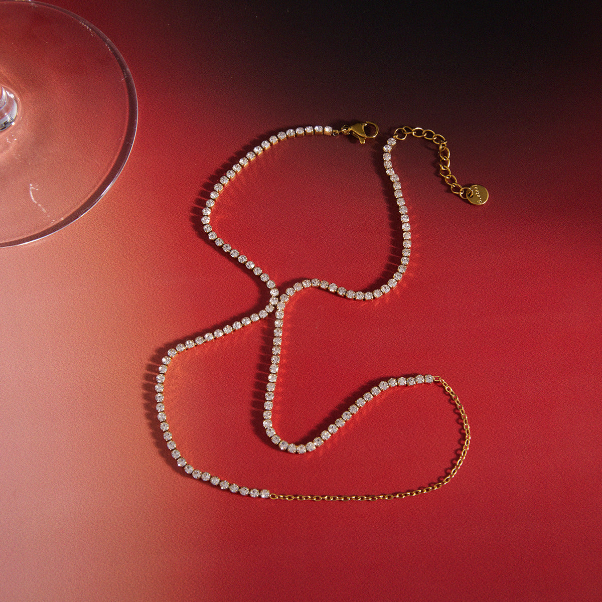 Rhinestone Hand Chain and Ring Bracelet Set