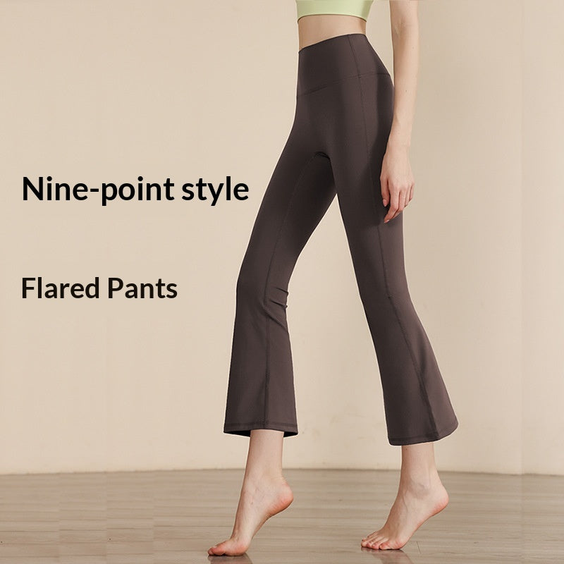 New Wide-Leg Yoga Pants For Women, High-Waisted Stretch Sports Pants For Small People, Yoga Boot-Cut Pants, Fitness Nine-Point Flared Pants