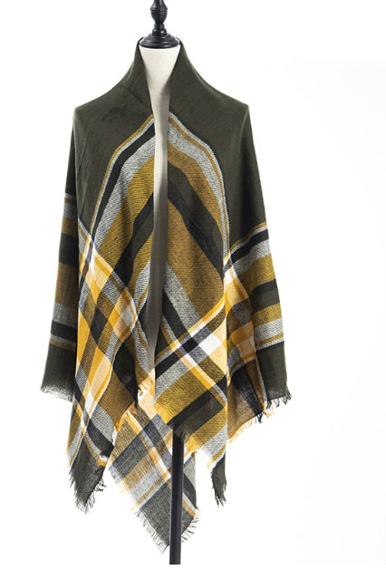 Women's Cashmere-like Plus-sized Double-sided Qicaigei Scarf Shawl