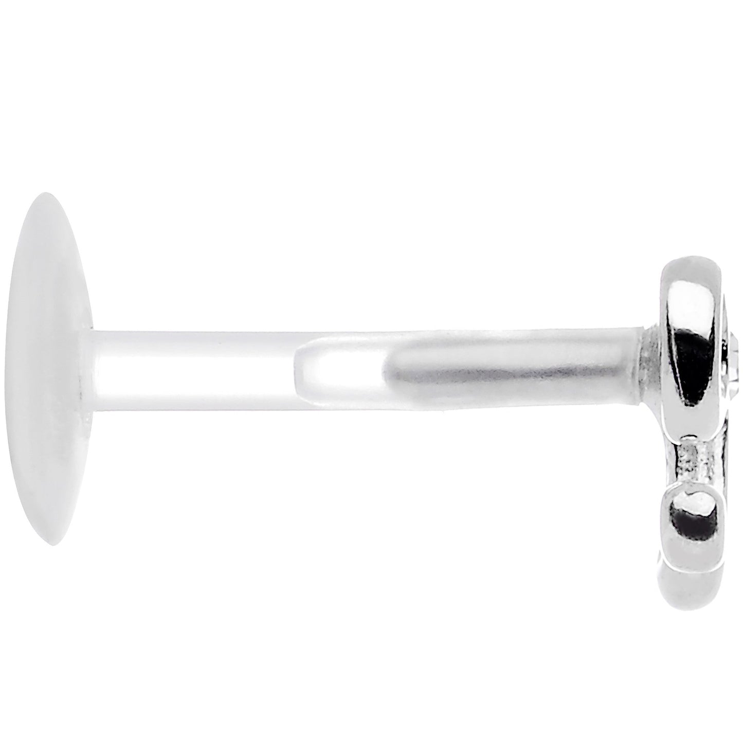 16G 5/16 925 Sterling Silver Clear Bow Push In Tragus Earring