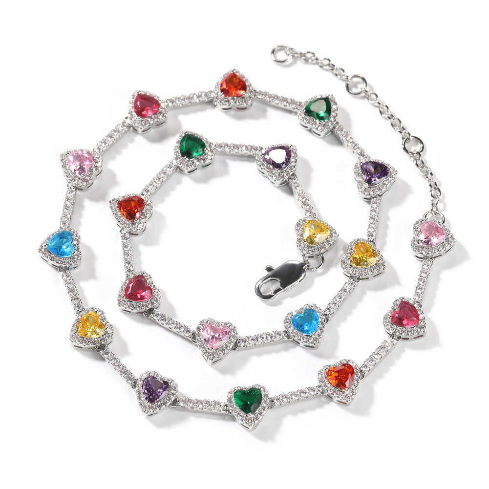 Colorful Heart Adjustable Bracelet Necklace