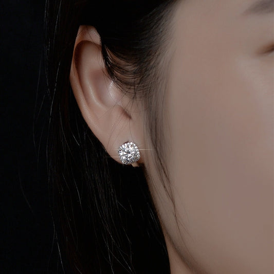 Moissanite D color s925 sterling silver square earrings