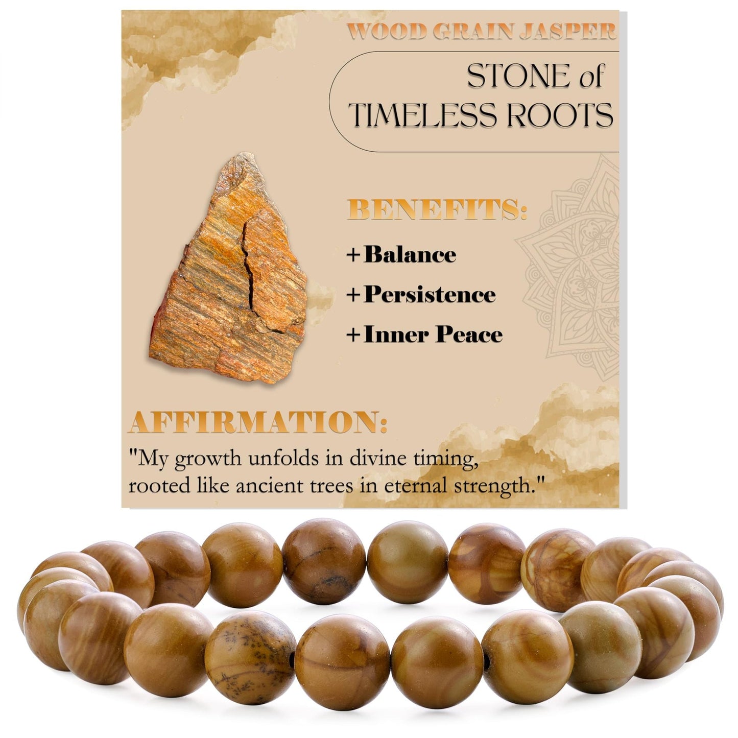 8mm Natural Stone Bead Bracelet White Turquoise