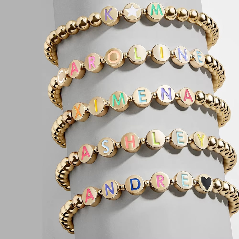 Simple Round Bracelet With Letter Charm