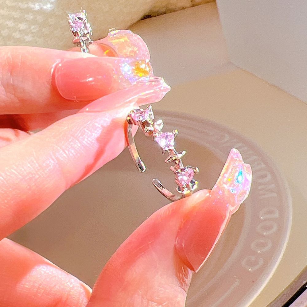 Unique  Heart Thorn Cat Eye Zircon Ring For Women, Sweet Cool Fashion Versatile Band