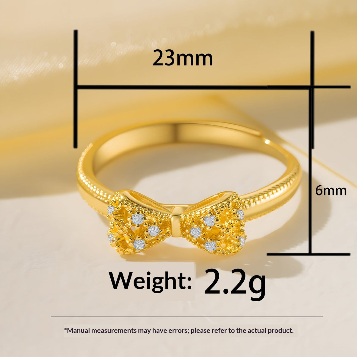 Best-selling Bow-knot Ring With Micro-paved Zircons