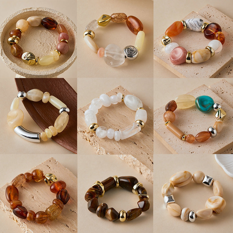 Irregular Acrylic Bead Bracelet Collection
