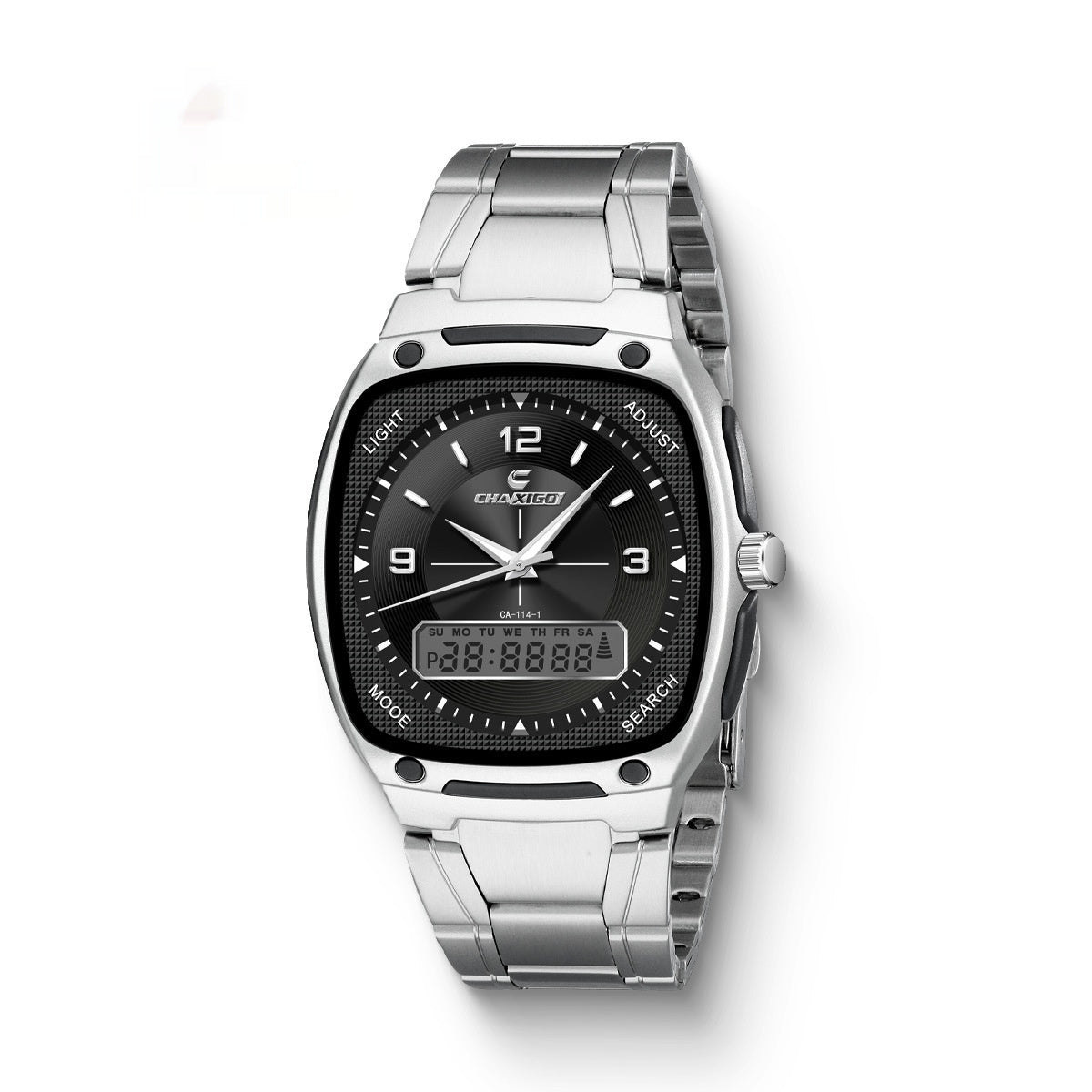 Mens Alloy Quartz Watch With A Steel Bracelet