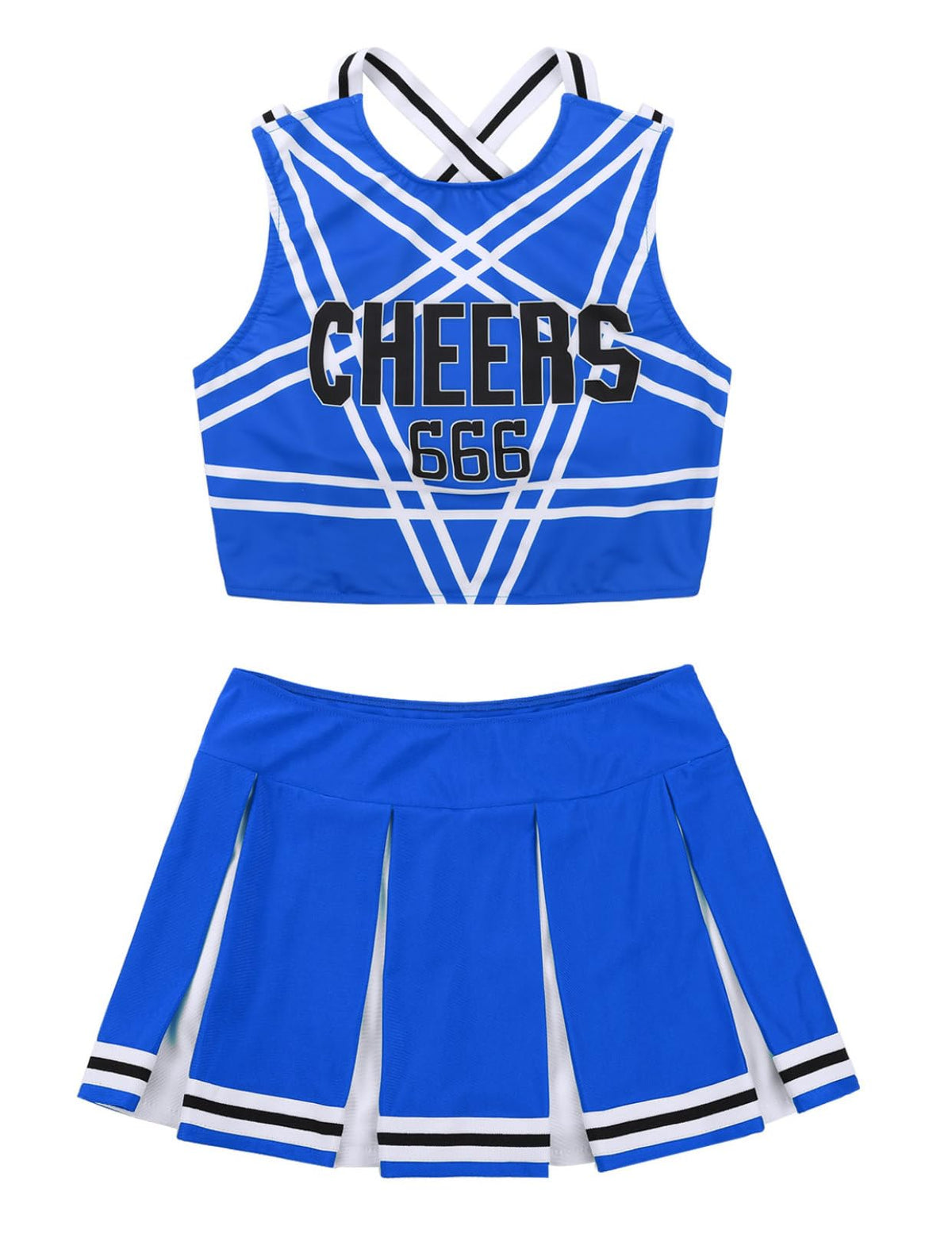 Cheerleader Costume - Women's Crop Top with Pleated Mini Skirt Uniform