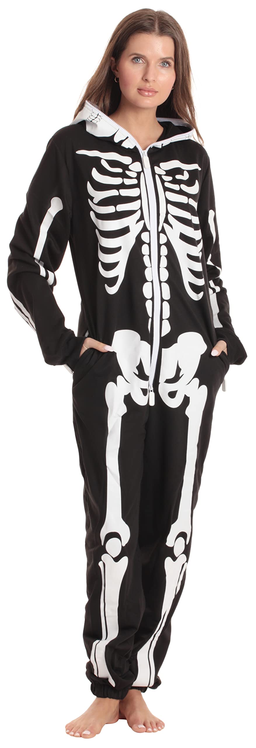 Adult Onesie Pajamas Costume - Cozy Fleece Jumpsuit for Women Men