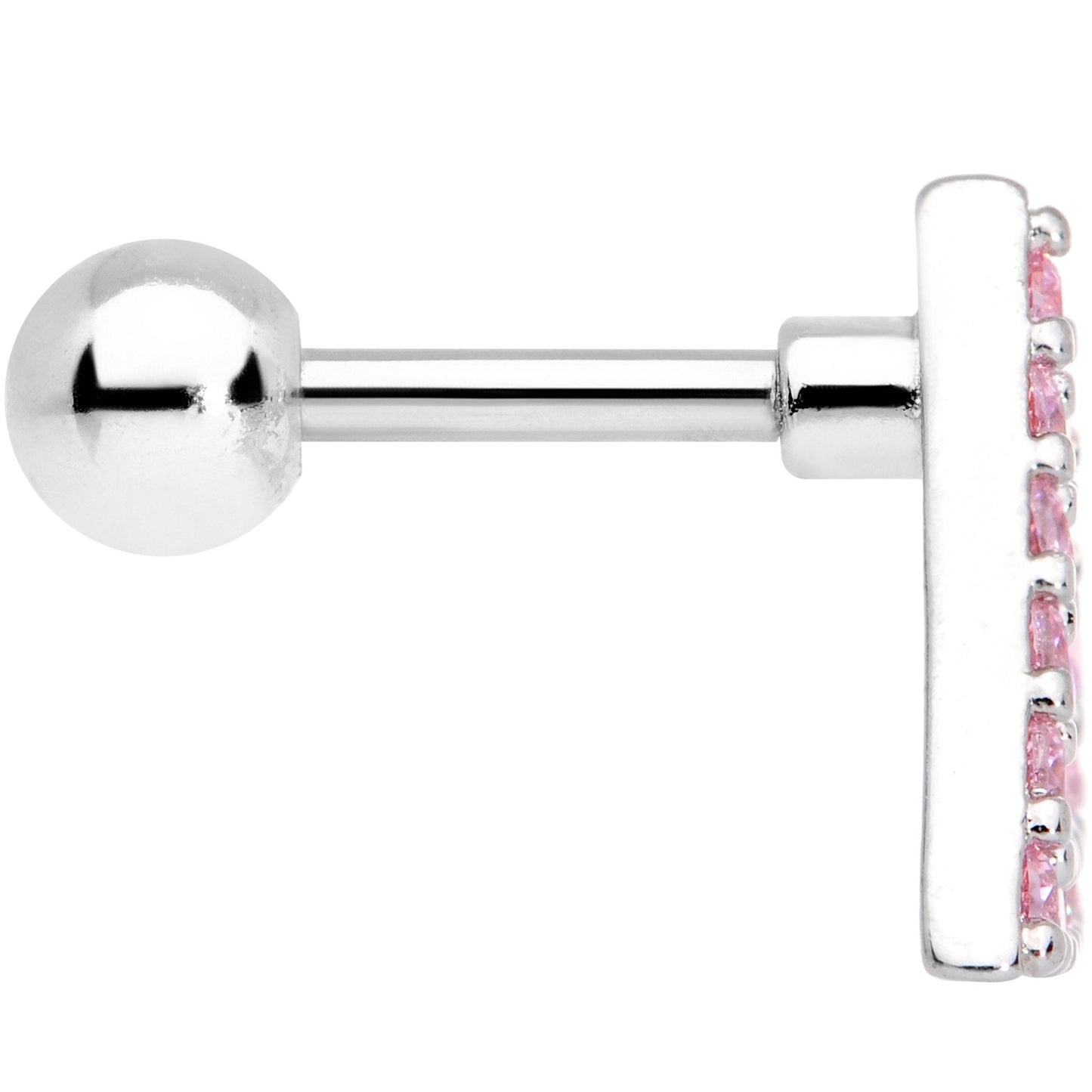 16G 1/4 Pink Gem Triangle Cartilage Tragus