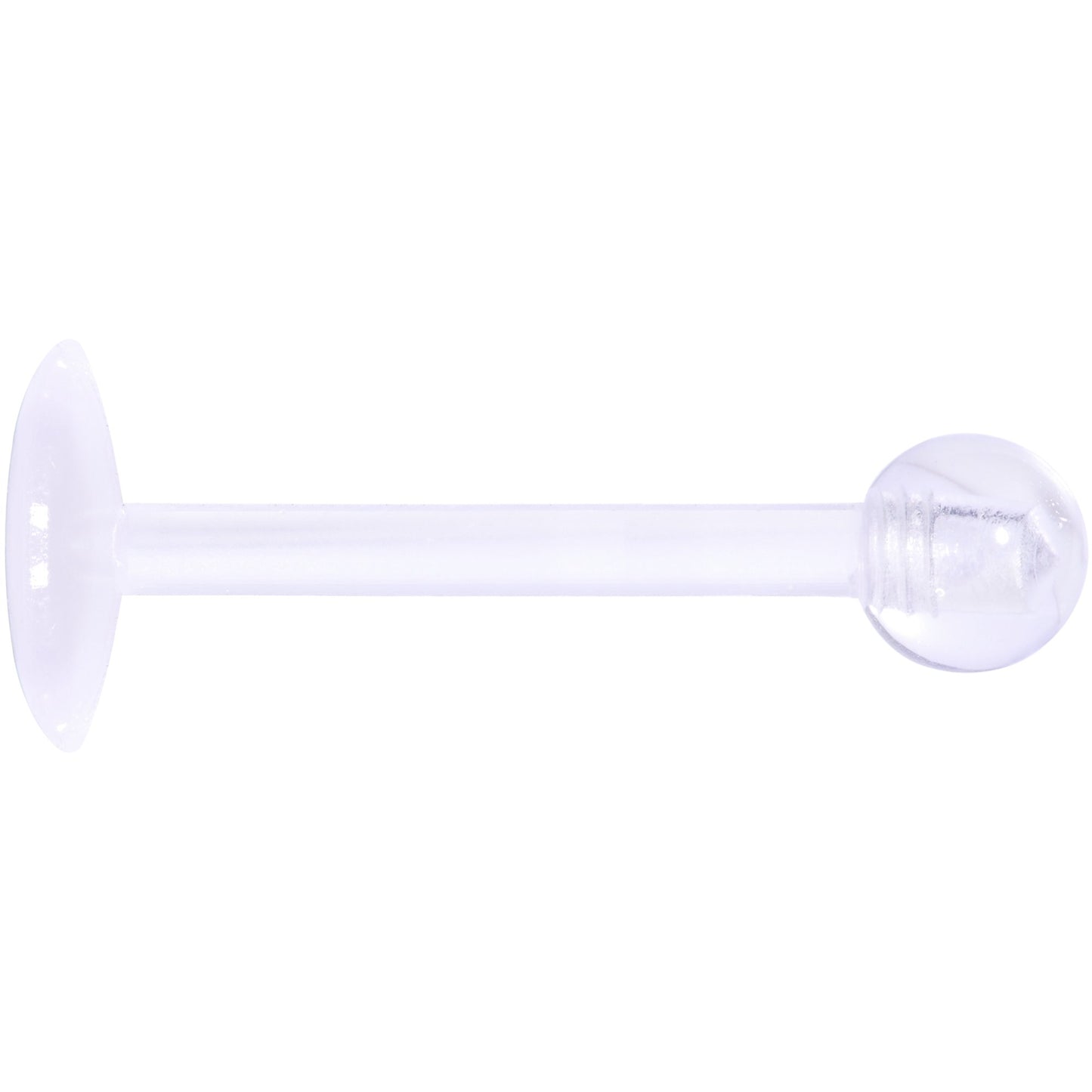 16G 3/8 Clear Flexible Bioplast Labret Monroe Tragus Retainer