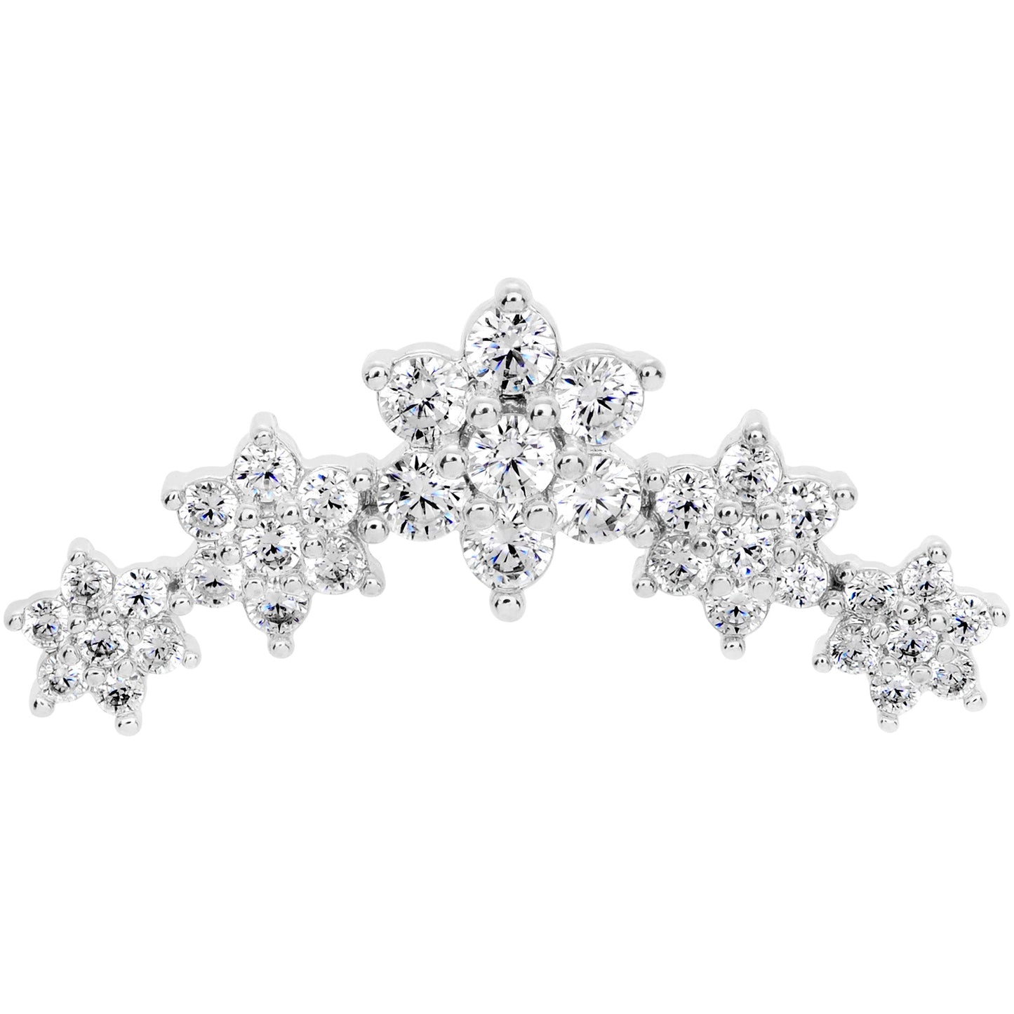 16G 5/16 Clear CZ Gem Floral Internal Thread Labret