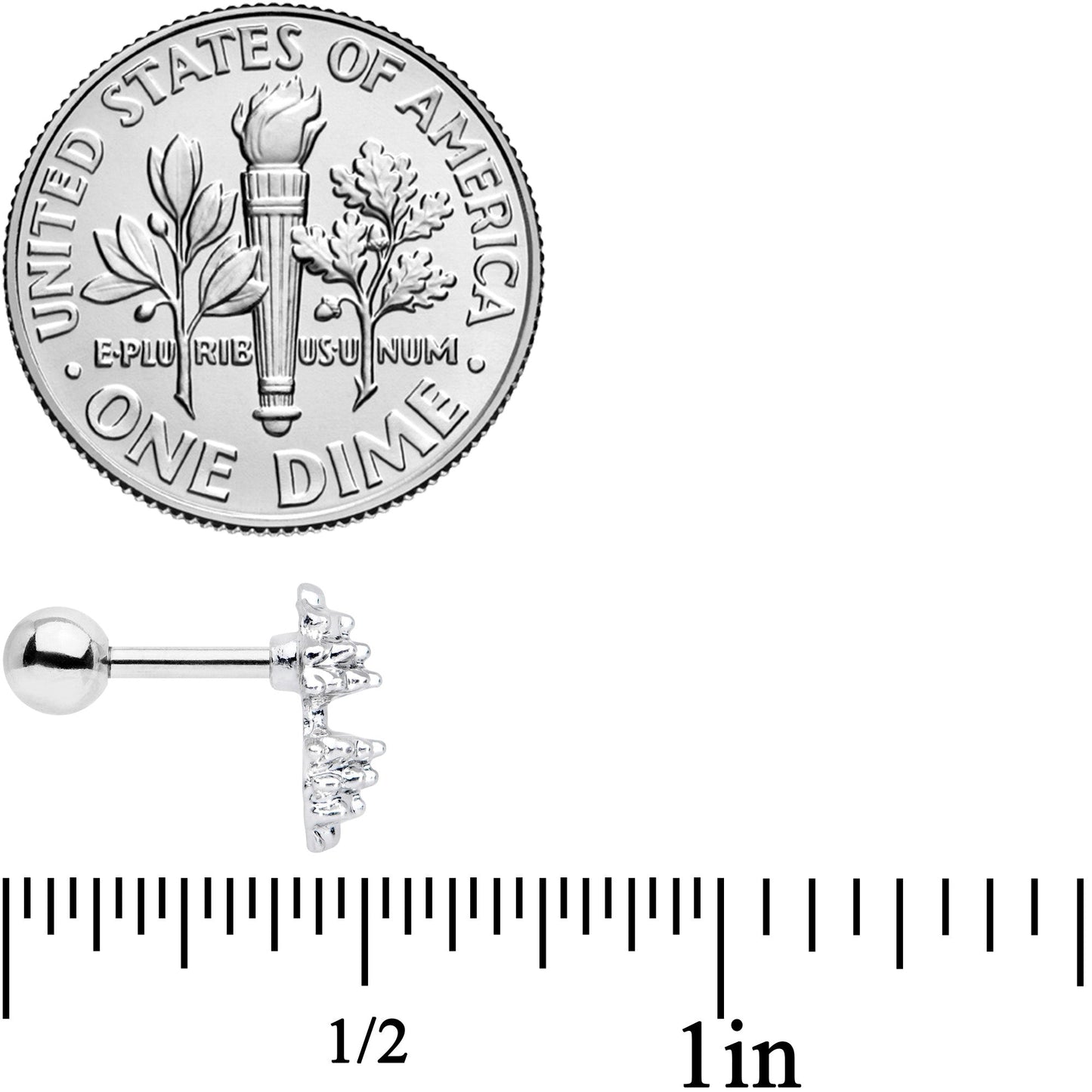 16G 1/4 Clear Gem Weightlifting Barbell Cartilage Tragus Earring