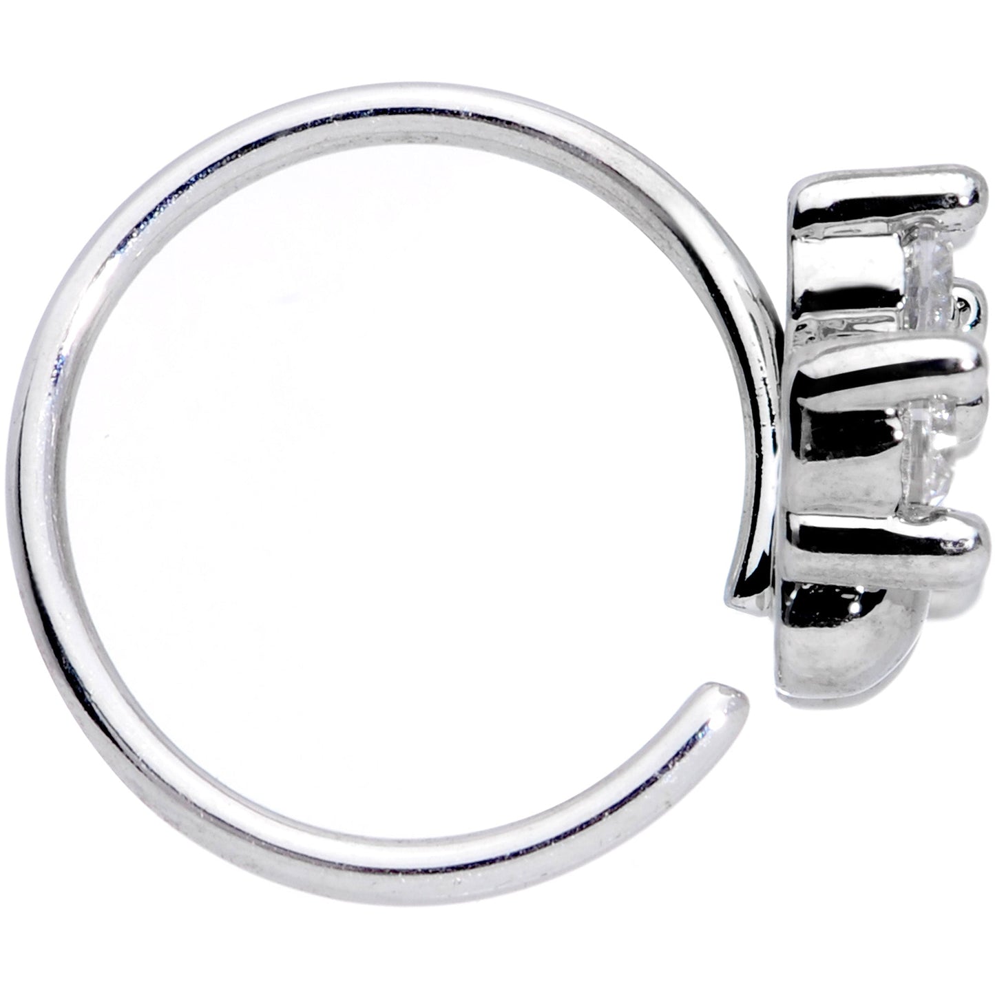 20G 5/16 Clear Gem Paw Print Cat Nose Hoop