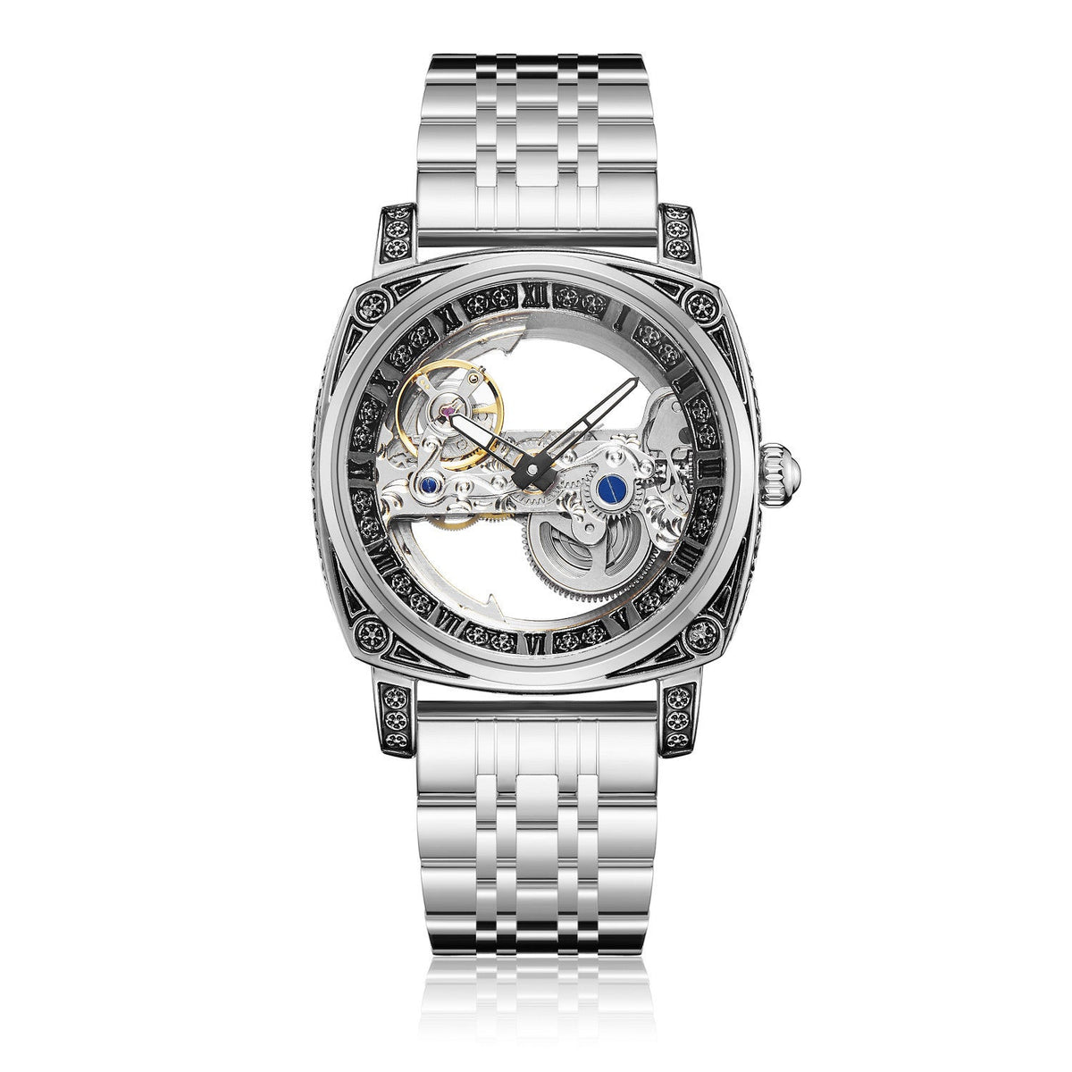 Relief-embossed Vintage Luminous Self-winding Mechanical Watch