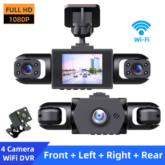 1080P High-definition Driving Recorder With Four Lenses, High-definition Night Vision, Front, Back, Left, Right Recording