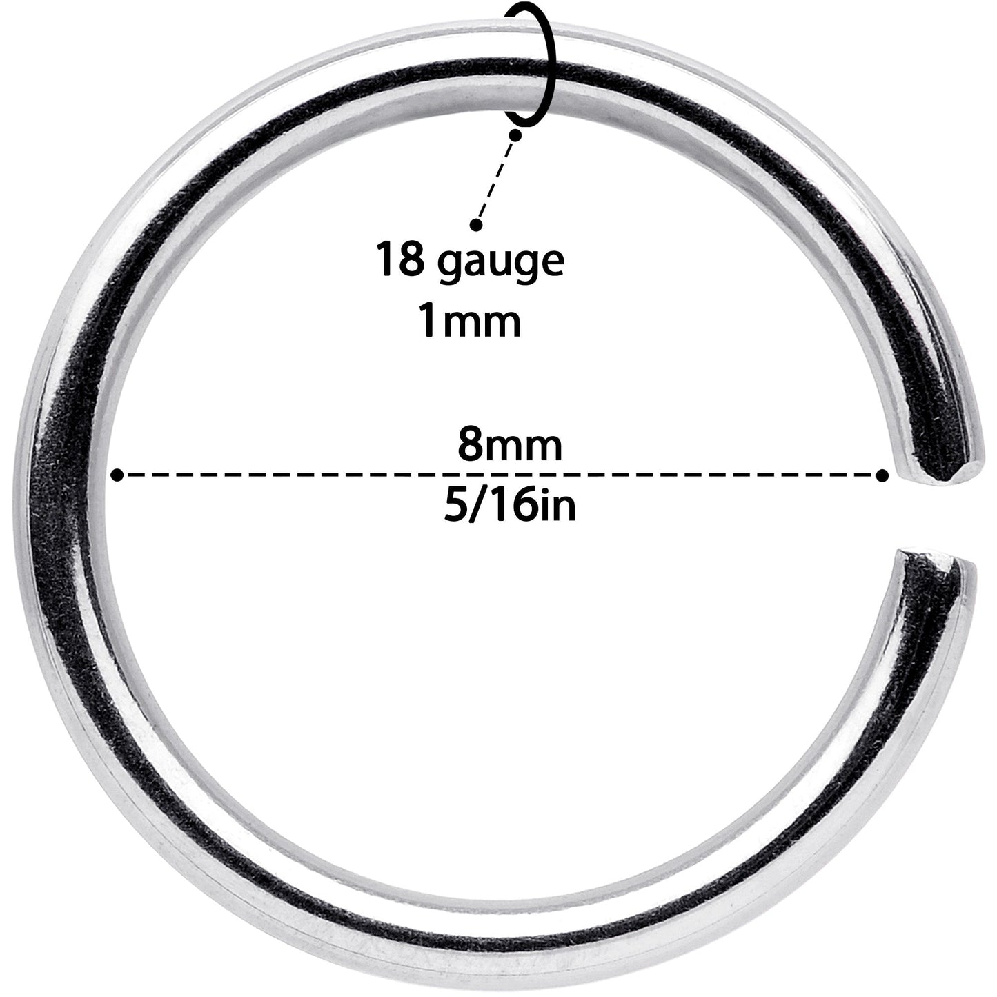 18G 5/16 Black Gold Tone Anodized Seamless Circular Ring Set of 12