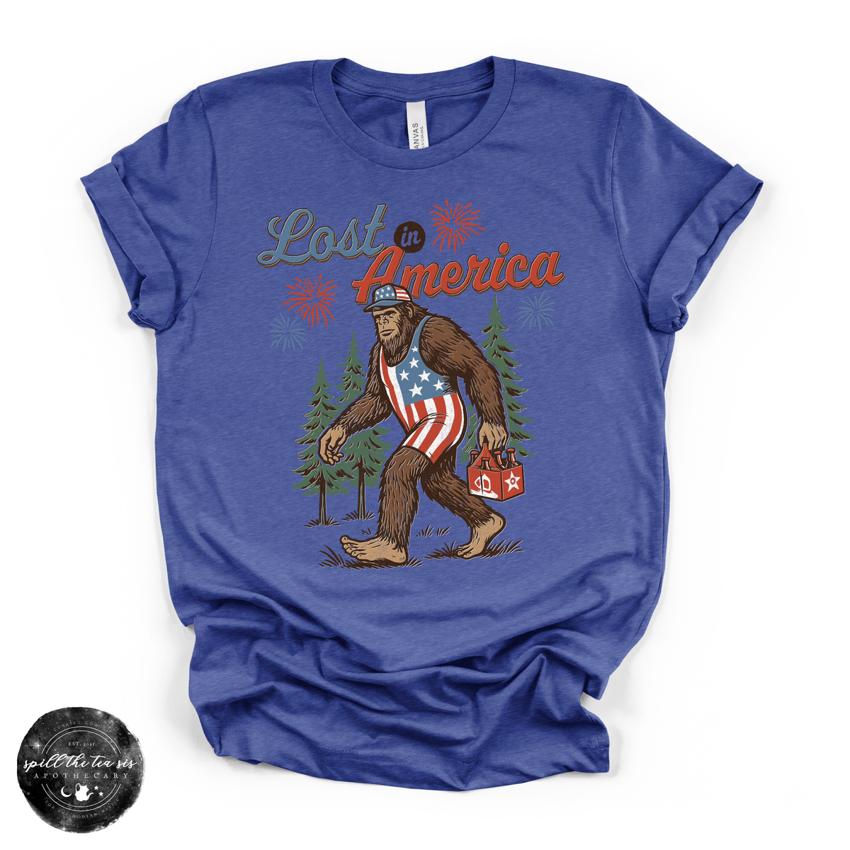 Bigfoot Lost in America Tee | Funny Sasquatch Road Trip Graphic T-Shirt