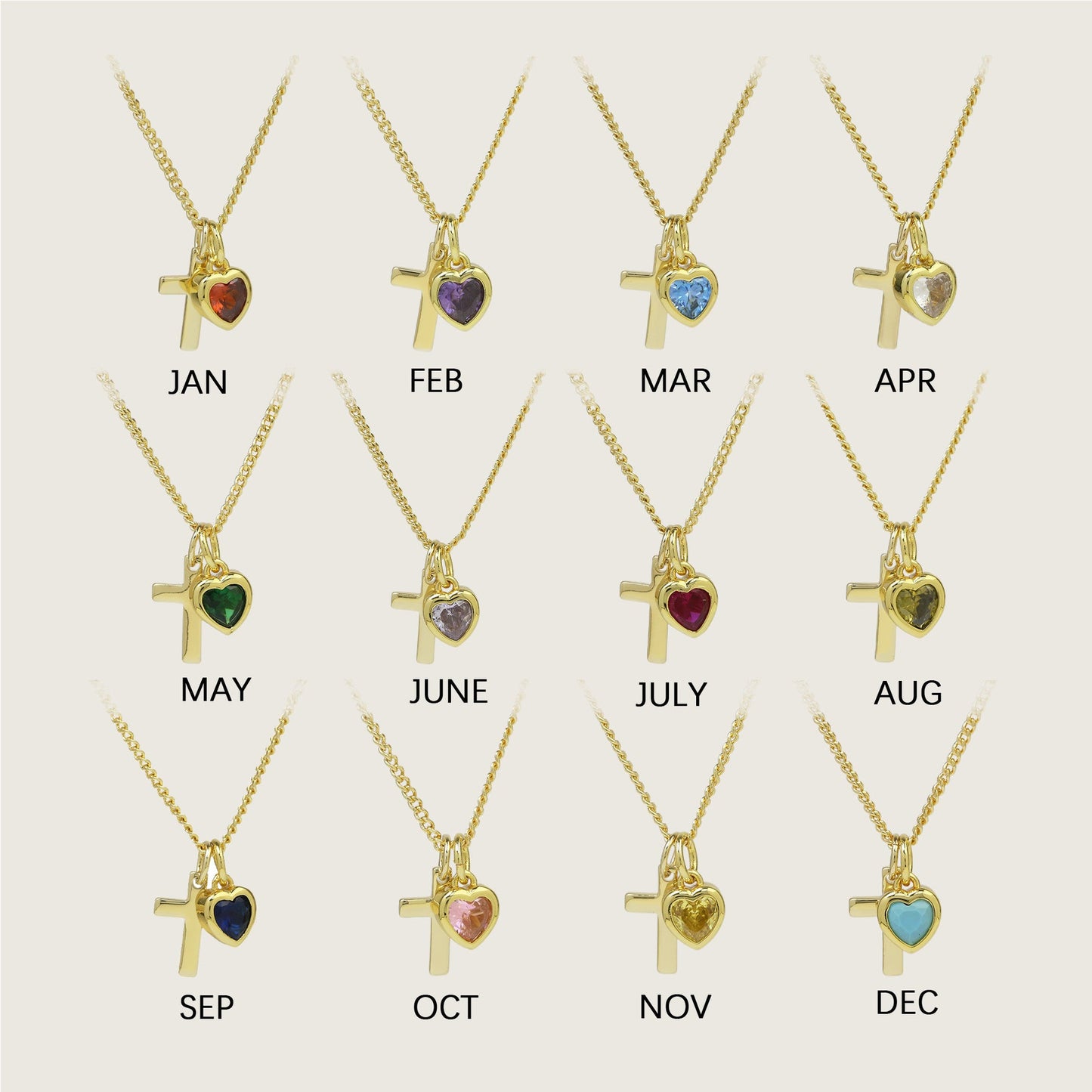 Heart-Shaped December Birthstone Pendant Necklace