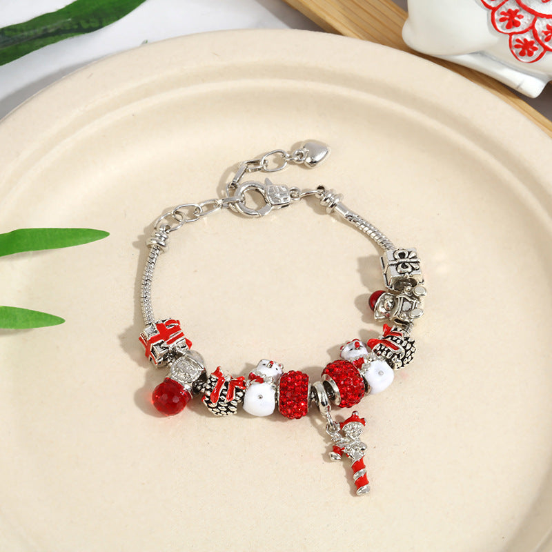 Cross-Border Christmas Gift Crystal Beaded Bracelet Pan's Girls' Jewelry Halloween DIY Kidsren's Snake Bone Bracelet