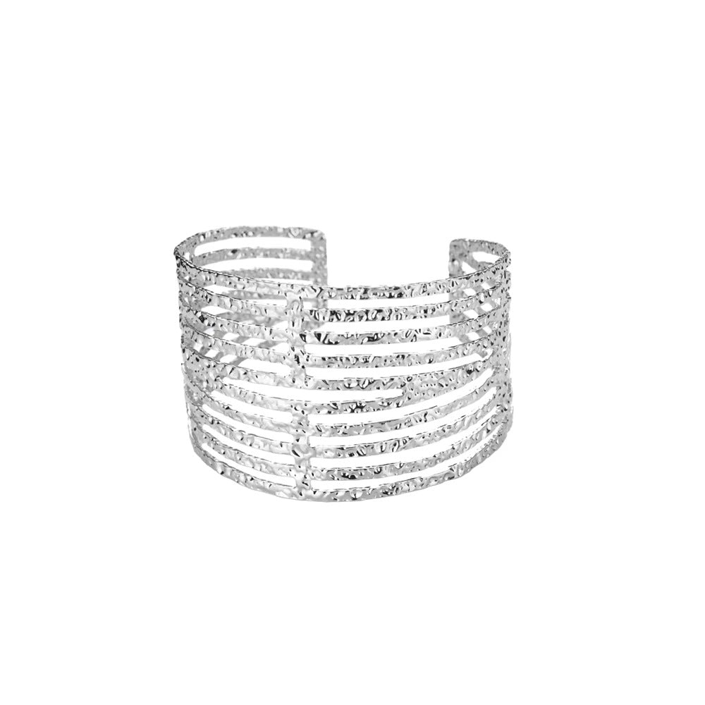Womens Luxury High-end C-shaped Geometric Open Bangle